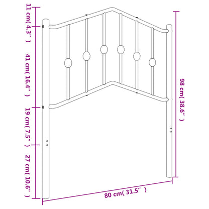 Cabeceira de cama 75 cm metal branco