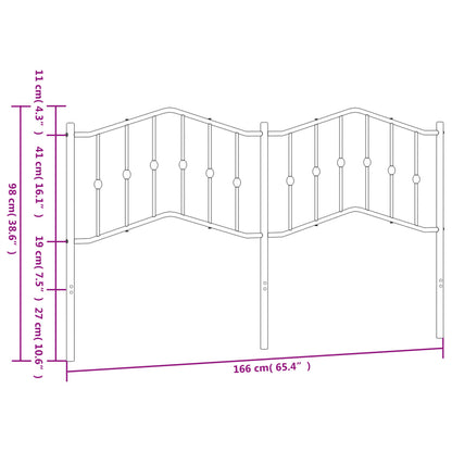 Cabeceira de cama 160 cm metal branco