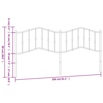 Cabeceira de cama 200 cm metal branco