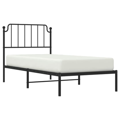 Estrutura de cama com cabeceira 90x190 cm metal preto