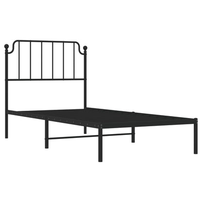 Estrutura de cama com cabeceira 90x190 cm metal preto