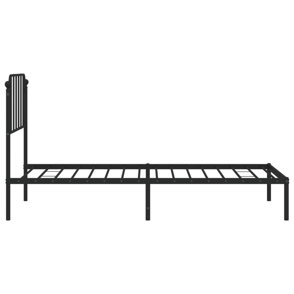 Estrutura de cama com cabeceira 90x190 cm metal preto