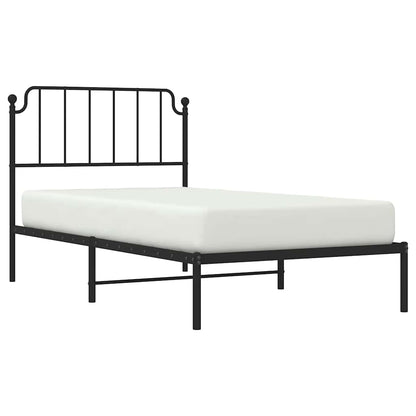 Estrutura de cama com cabeceira 100x200 cm metal preto