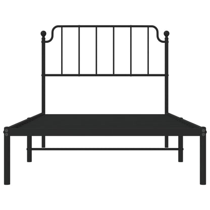 Estrutura de cama com cabeceira 100x200 cm metal preto