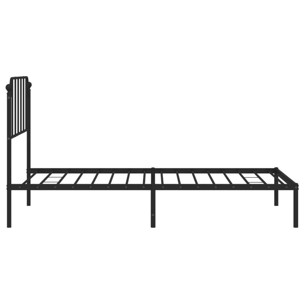 Estrutura de cama com cabeceira 100x200 cm metal preto