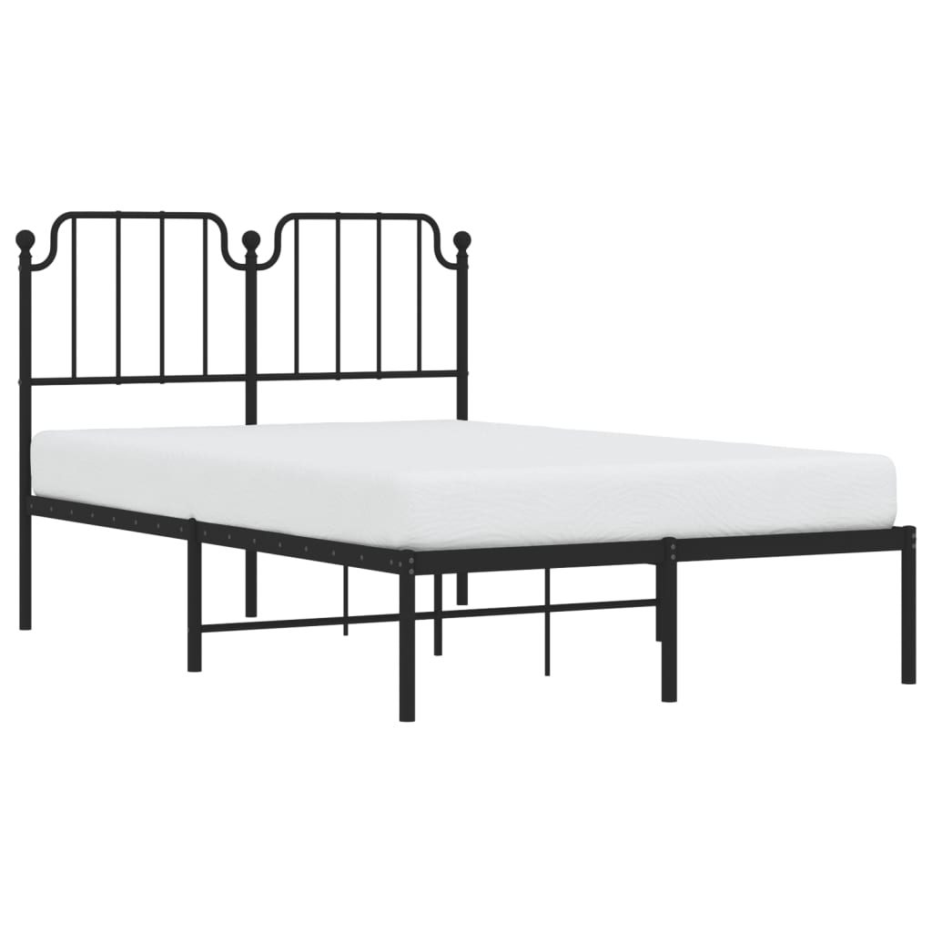 Estrutura de cama com cabeceira 120x190 cm metal preto