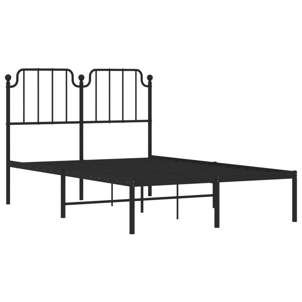 Estrutura de cama com cabeceira 120x190 cm metal preto