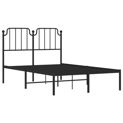 Estrutura de cama com cabeceira 120x190 cm metal preto