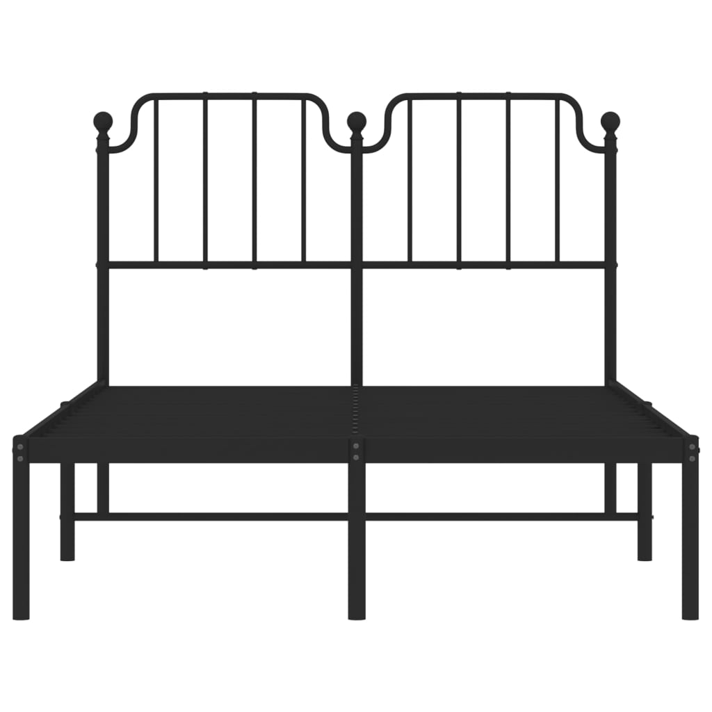 Estrutura de cama com cabeceira 120x190 cm metal preto