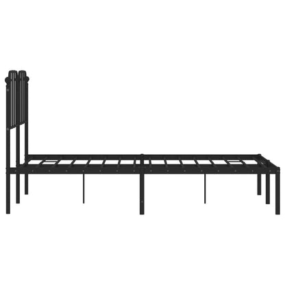 Estrutura de cama com cabeceira 120x190 cm metal preto