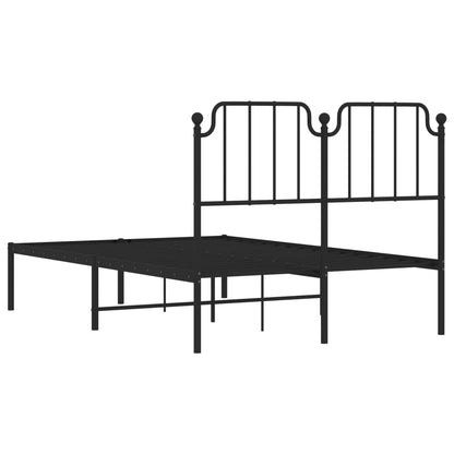 Estrutura de cama com cabeceira 120x190 cm metal preto