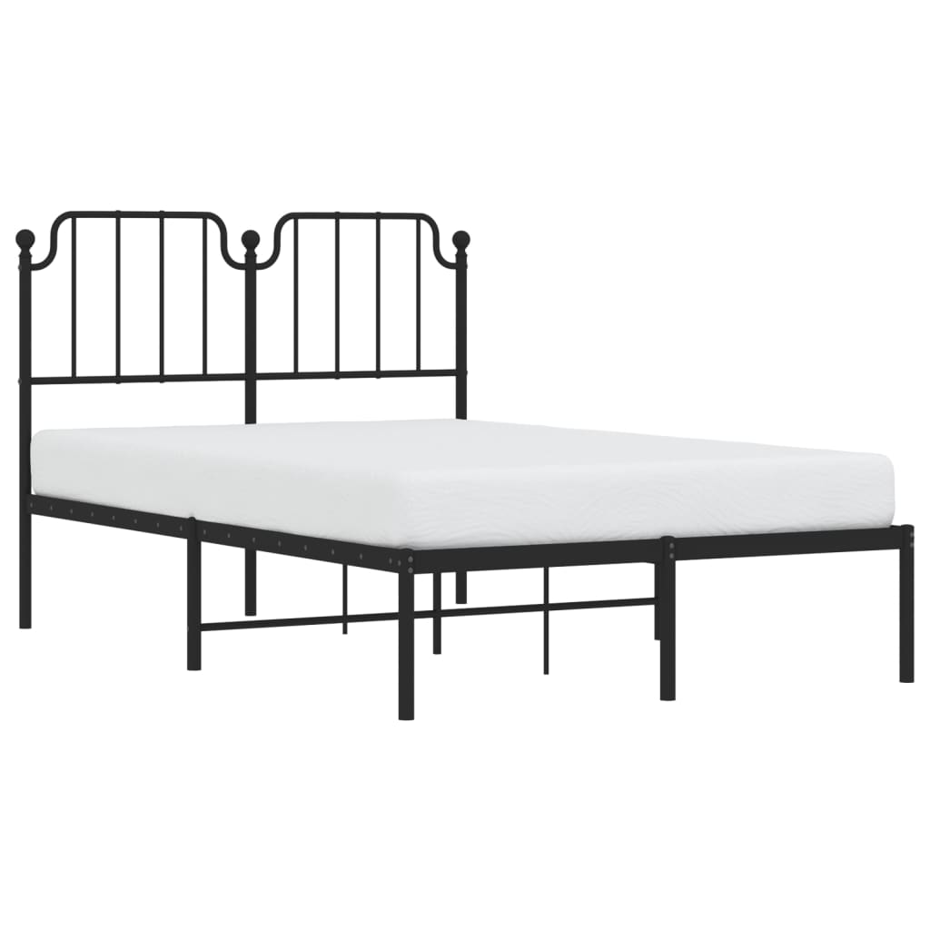 Estrutura de cama com cabeceira 120x200 cm metal preto