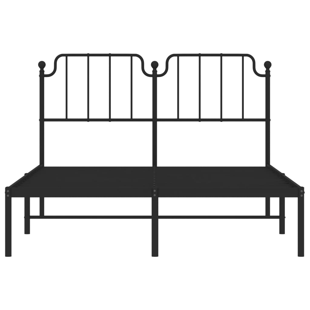 Estrutura de cama com cabeceira 140x190 cm metal preto