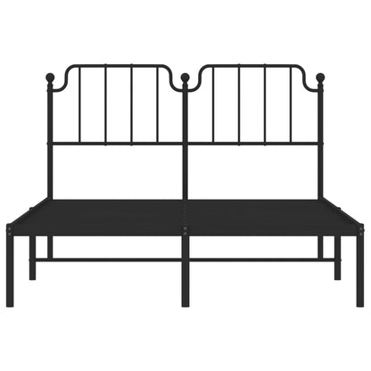 Estrutura de cama com cabeceira 140x190 cm metal preto