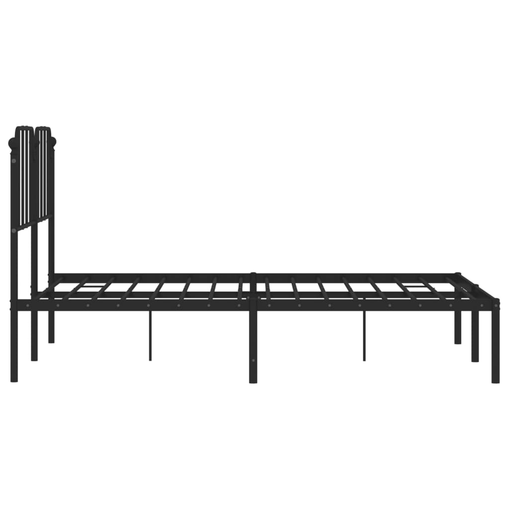 Estrutura de cama com cabeceira 140x190 cm metal preto