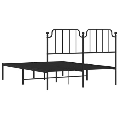 Estrutura de cama com cabeceira 140x190 cm metal preto