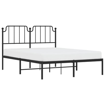 Estrutura de cama com cabeceira 140x200 cm metal preto