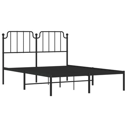 Estrutura de cama com cabeceira 140x200 cm metal preto