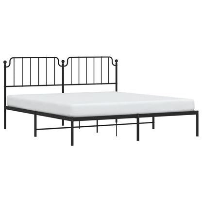 Estrutura de cama com cabeceira 160x200 cm metal preto