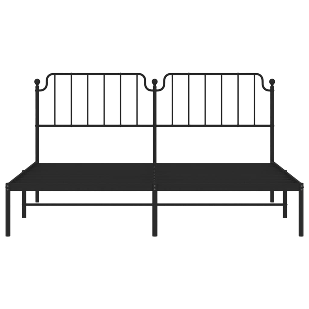 Estrutura de cama com cabeceira 160x200 cm metal preto