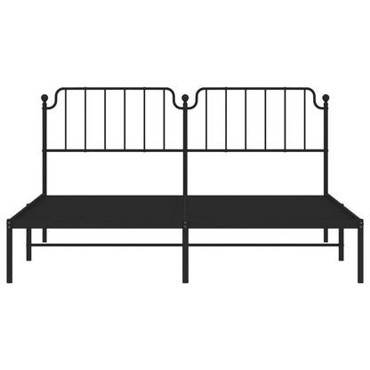 Estrutura de cama com cabeceira 160x200 cm metal preto