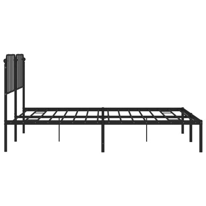 Estrutura de cama com cabeceira 160x200 cm metal preto