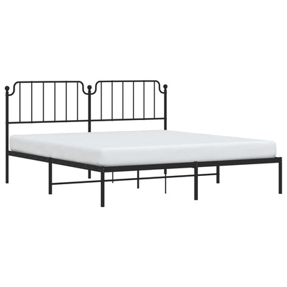 Estrutura de cama em metal com cabeceira 180x200 cm preto