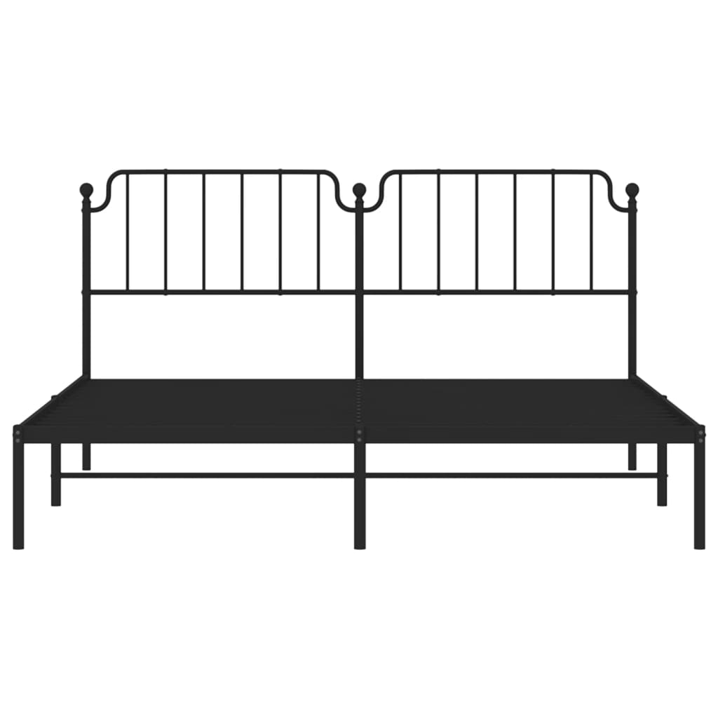 Estrutura de cama em metal com cabeceira 180x200 cm preto