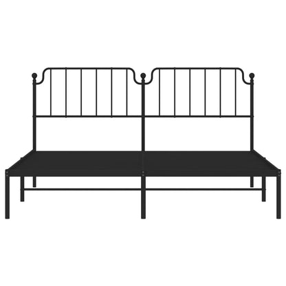 Estrutura de cama em metal com cabeceira 180x200 cm preto