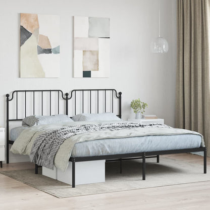 Estrutura de cama em metal com cabeceira 180x200 cm preto