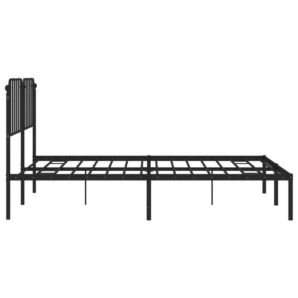 Estrutura de cama com cabeceira 183x213 cm metal preto