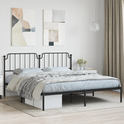 Estrutura de cama com cabeceira 183x213 cm metal preto