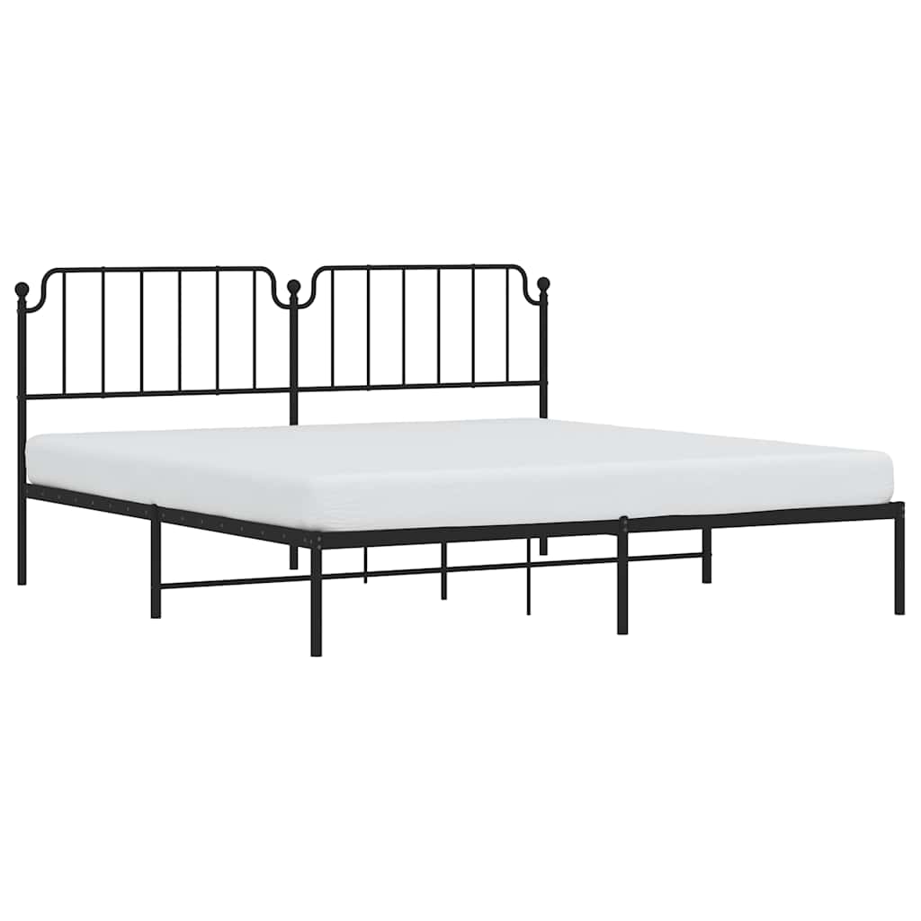 Estrutura de cama com cabeceira 193x203 cm metal preto