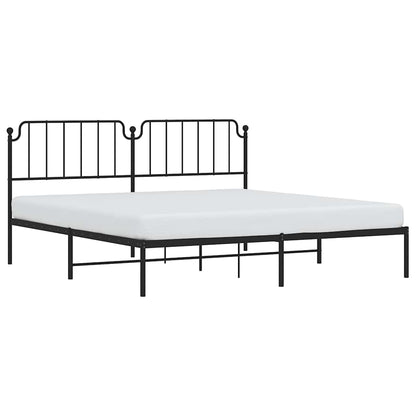 Estrutura de cama com cabeceira 193x203 cm metal preto