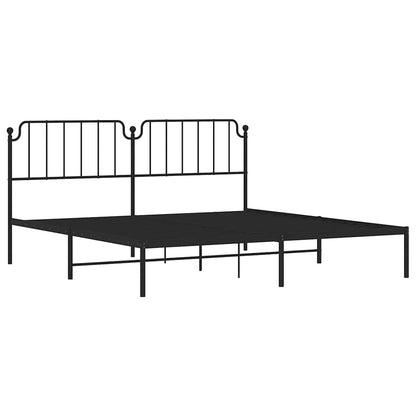 Estrutura de cama com cabeceira 193x203 cm metal preto