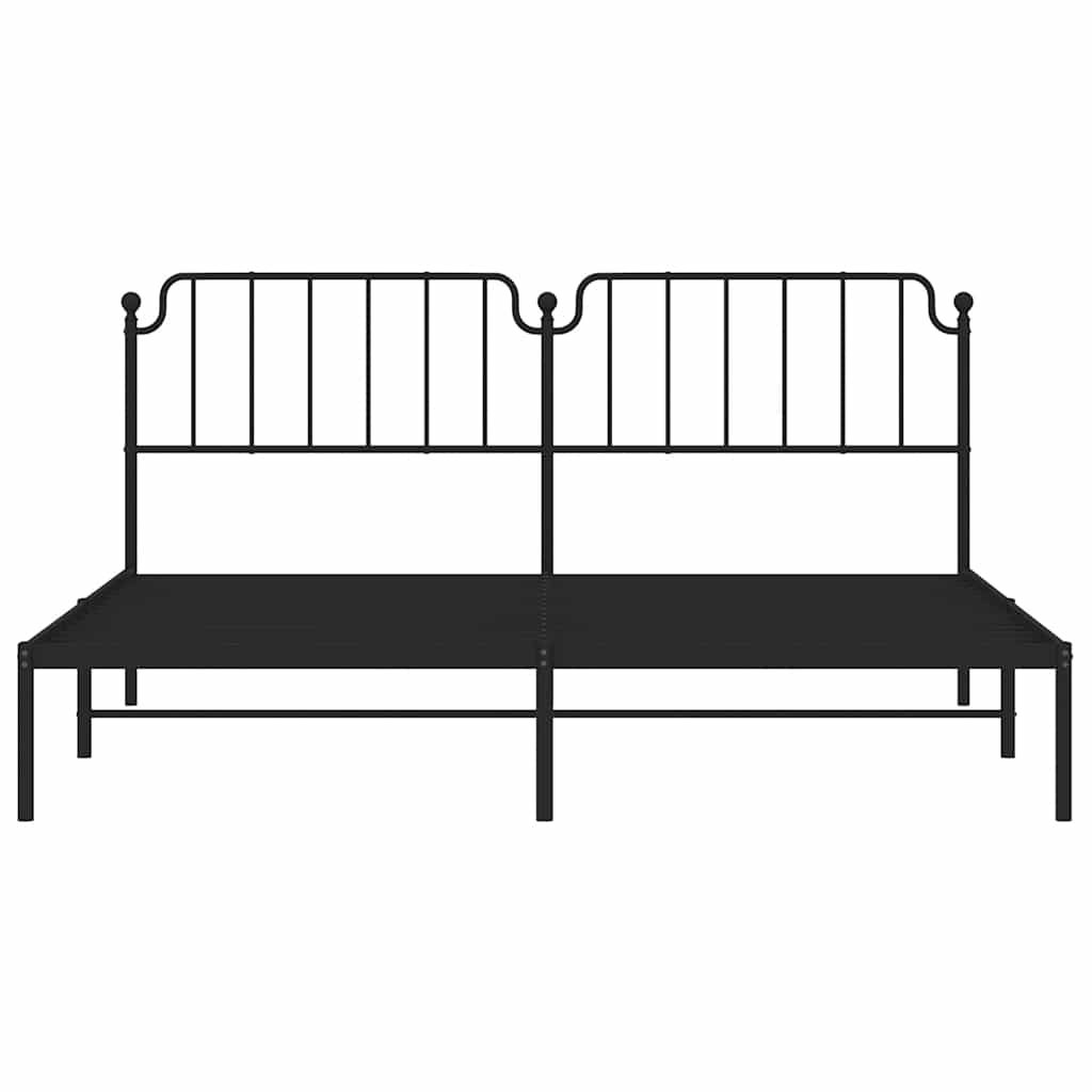 Estrutura de cama com cabeceira 193x203 cm metal preto