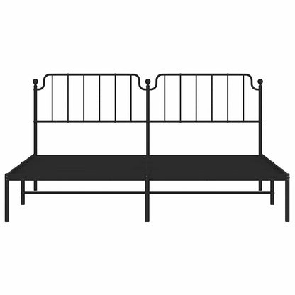 Estrutura de cama com cabeceira 193x203 cm metal preto