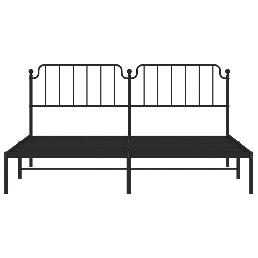 Estrutura de cama com cabeceira 200x200 cm metal preto