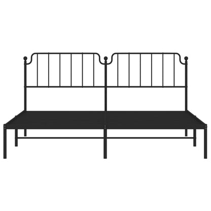 Estrutura de cama com cabeceira 200x200 cm metal preto