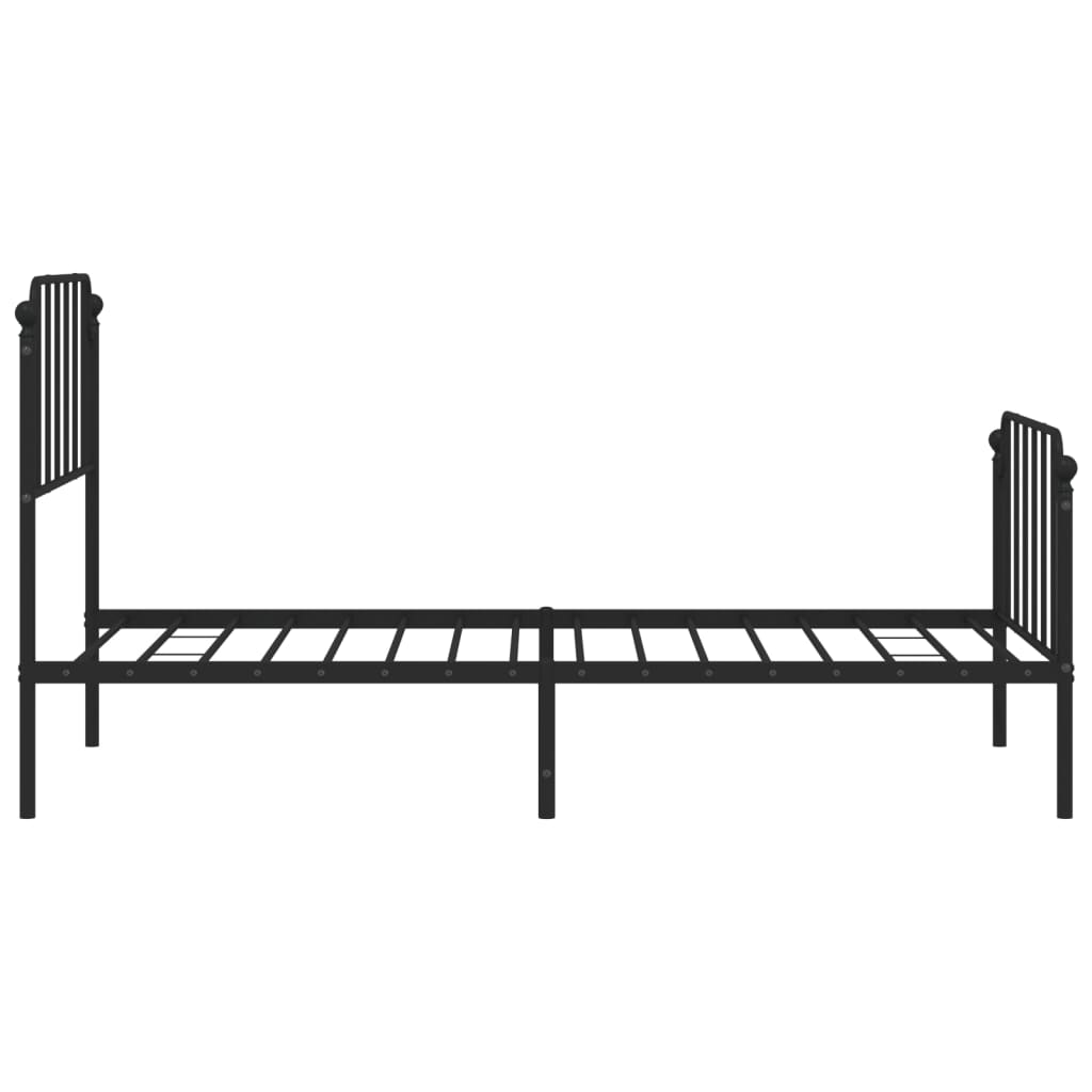 Estrutura de cama com cabeceira e pés 90x190 cm metal preto