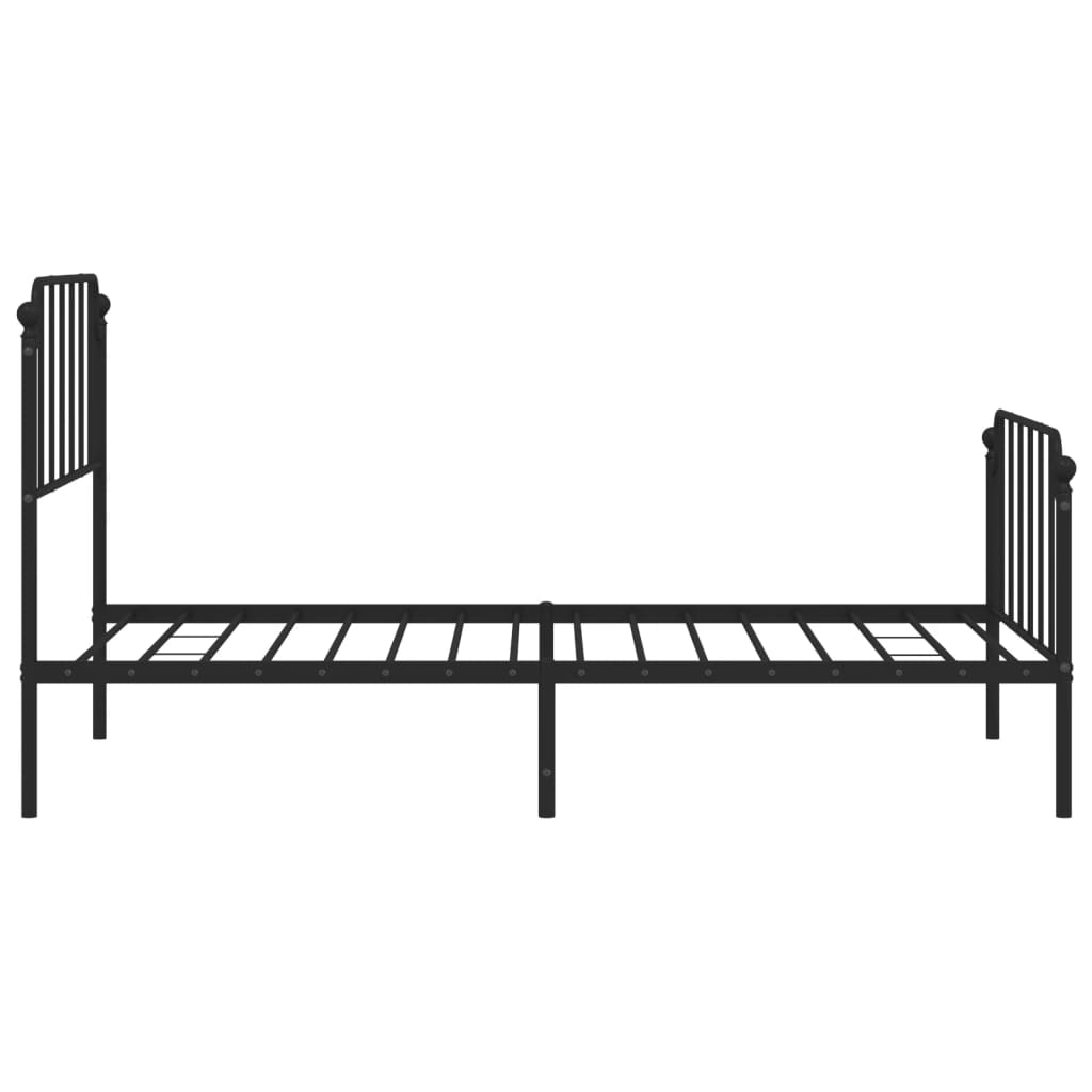 Estrutura de cama com cabeceira e pés 100x190 cm metal preto