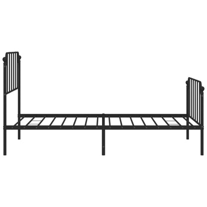 Estrutura de cama com cabeceira e pés 107x203 cm metal preto