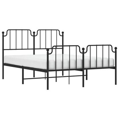 Estrutura de cama com cabeceira e pés 135x190 cm metal preto