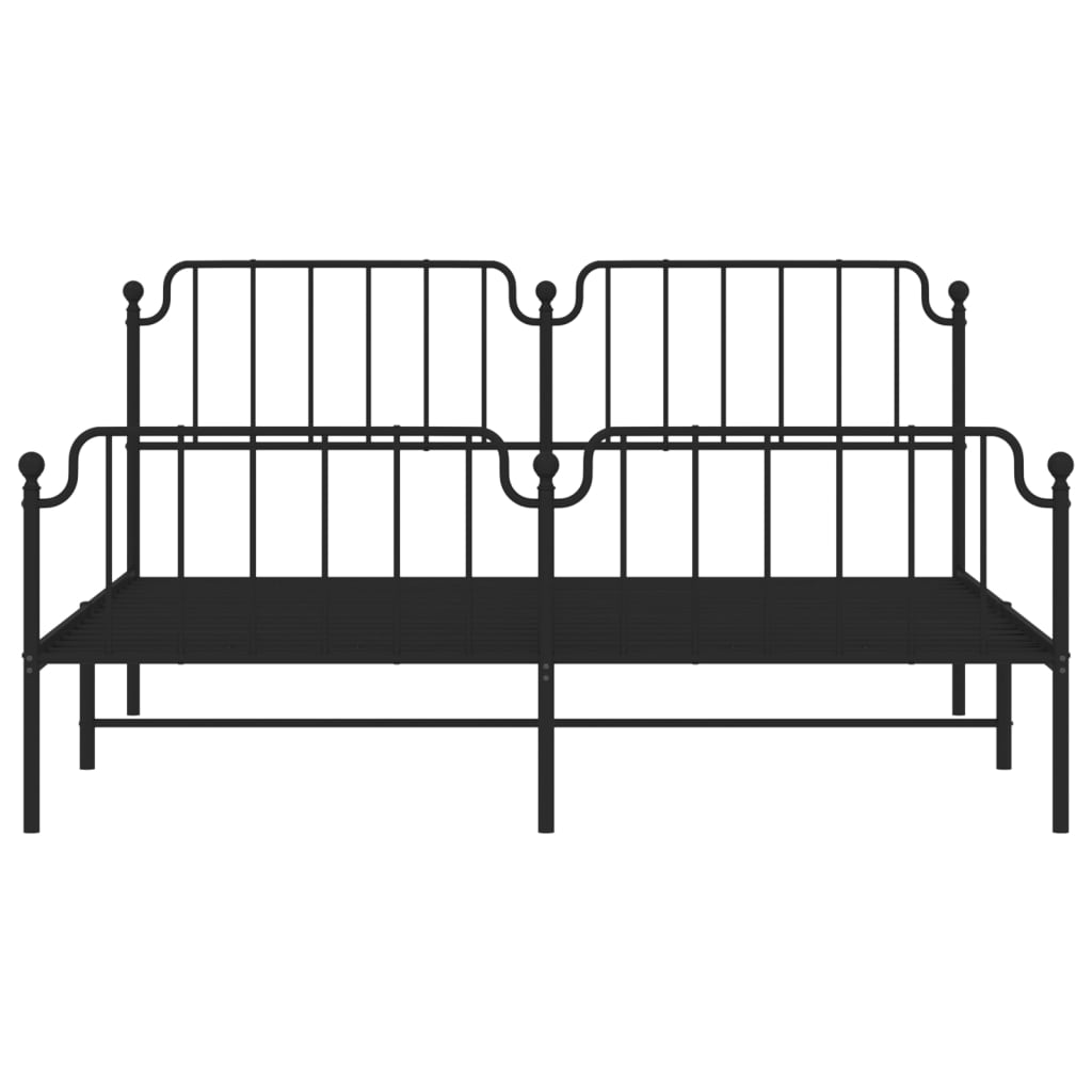 Estrutura de cama com cabeceira e pés 180x200 cm metal preto