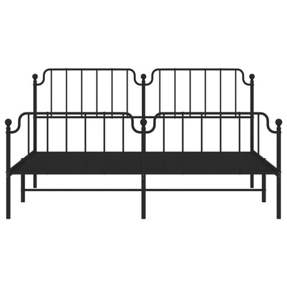 Estrutura de cama com cabeceira e pés 180x200 cm metal preto