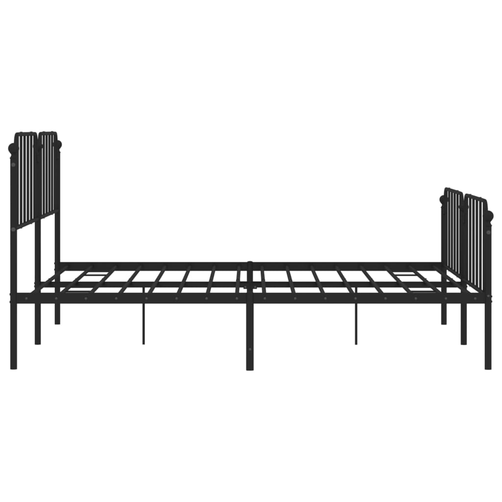 Estrutura de cama com cabeceira e pés 180x200 cm metal preto