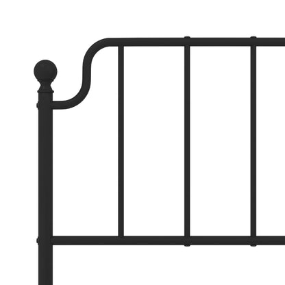 Estrutura de cama com cabeceira e pés 183x213 cm metal preto