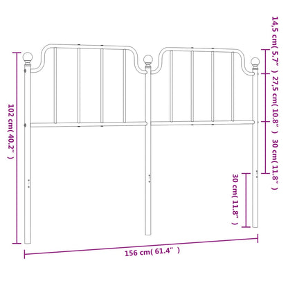 Cabeceira de cama 150 cm metal preto