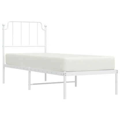 Estrutura de cama com cabeceira 80x200 cm metal branco