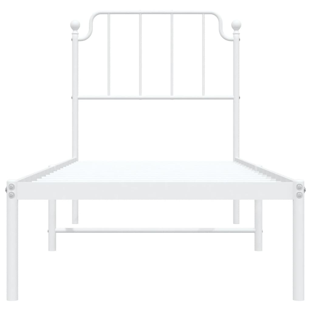 Estrutura de cama com cabeceira 80x200 cm metal branco